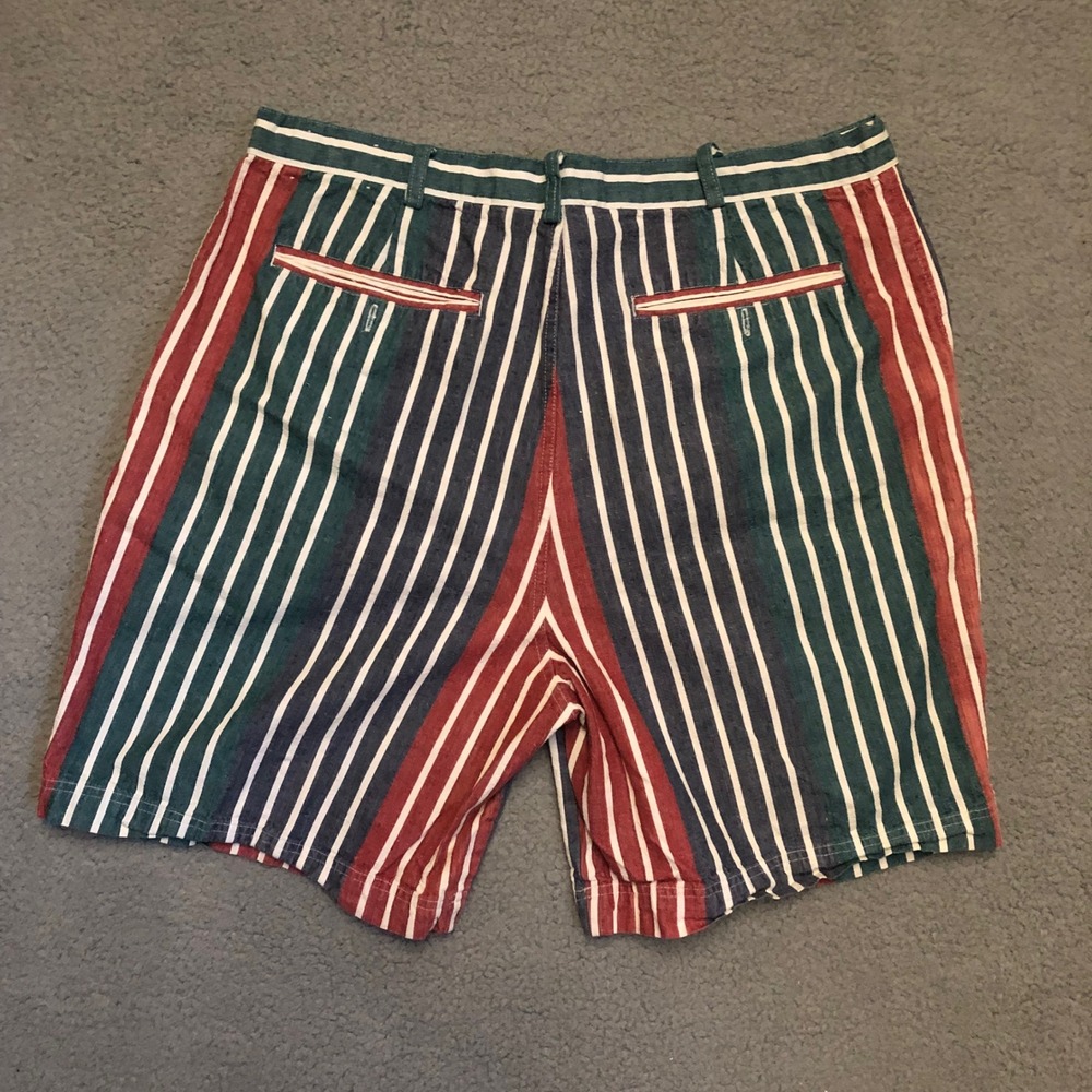 Vtg Knights of Round Table Striped Shorts Mens 36 100% Cotton Retro Colorful - Picture 6 of 6